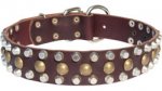 Decorated Leather Siberian Husky Collar with Pyramids and Studs