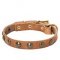 Daily Walking Leather Siberian Husky Collar with Brass Studs