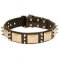 High Quality Leather Husky Collar with Plates and Spikes