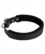 Leather Siberian Husky Collar with Soft Felt Padding