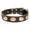 Leather Husky Collar with Vintage Plates