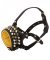 Adjustable Padded Leather Husky Muzzle with Studs and Pyramids