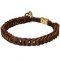 Braided Leather Siberian Husky Choke Collar with Quick Release Buckle