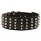 Extra Wide Leather Siberian Husky Collar with Studded Design