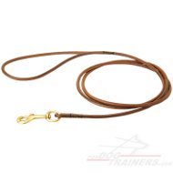 Extra Thin Round Leather Siberian Husky Leash for Dog Shows