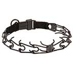 Black Stainless Steel Siberian Husky Pinch Collar with Click Lock Buckle