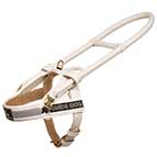 Guide and Assistance White Leather Siberian Husky Harness