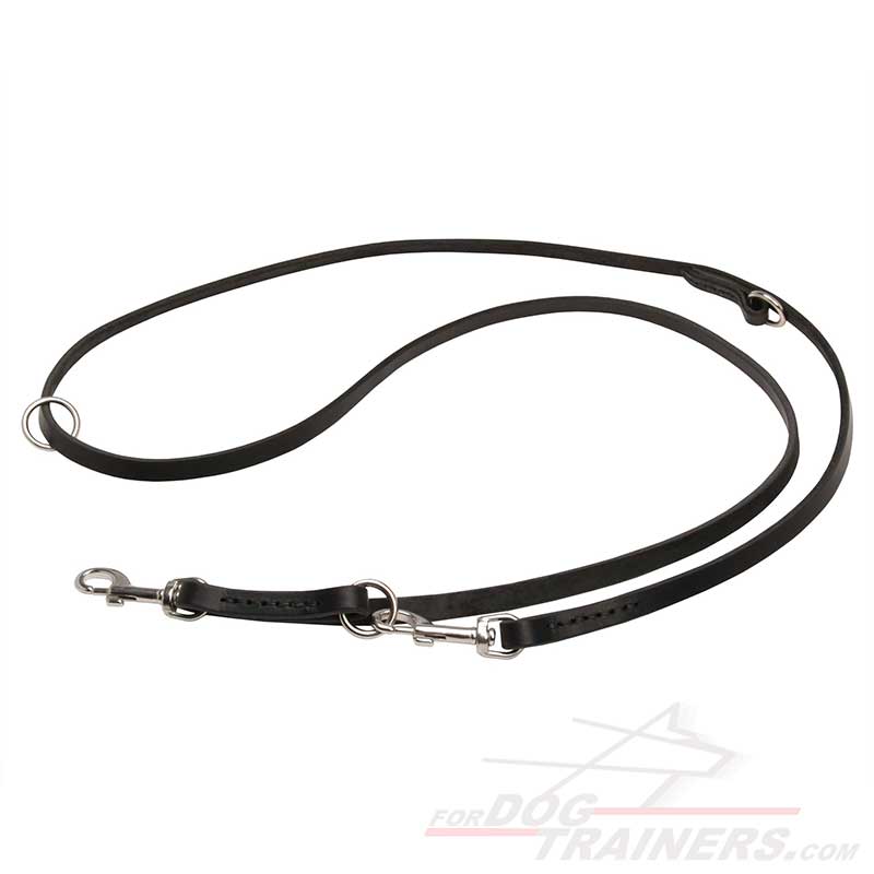 Multifunctional Leather Husky Leash with Stainless Steel Hardware