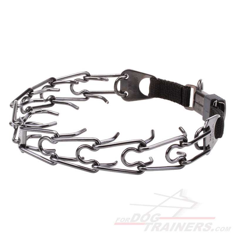 Reliable Black Stainless Steel Husky Prong Collar