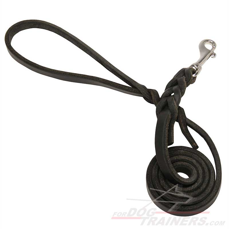 Leather Siberian Husky Dog Lead with Stainless Steel Hardware