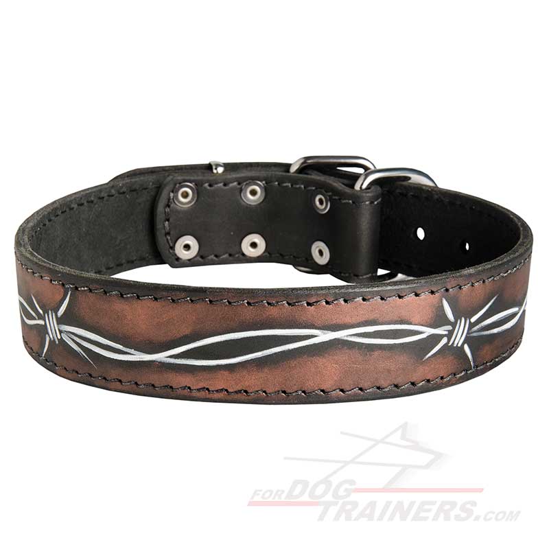 Barbed Wire Leather Siberian Husky Collar