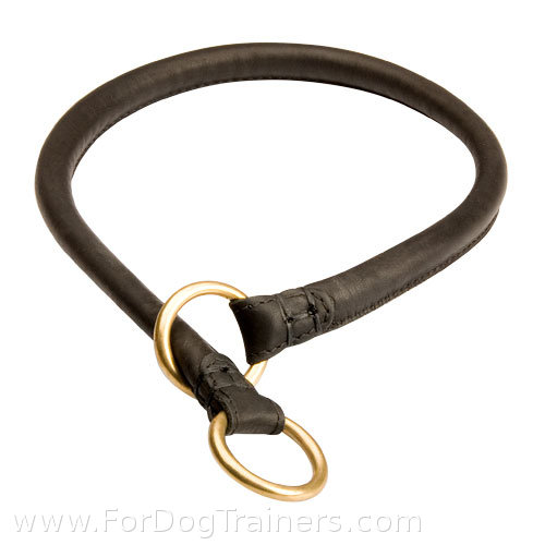 Round Leather Siberian Husky Choke Collar