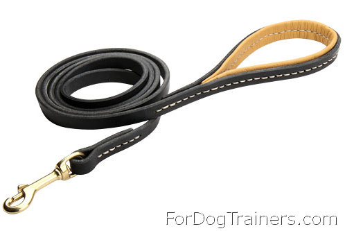 Leather Siberian Husky Leash with Nappa Padding