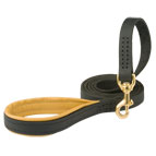 Leather Siberian Husky Leash with Support Material on the Handle
