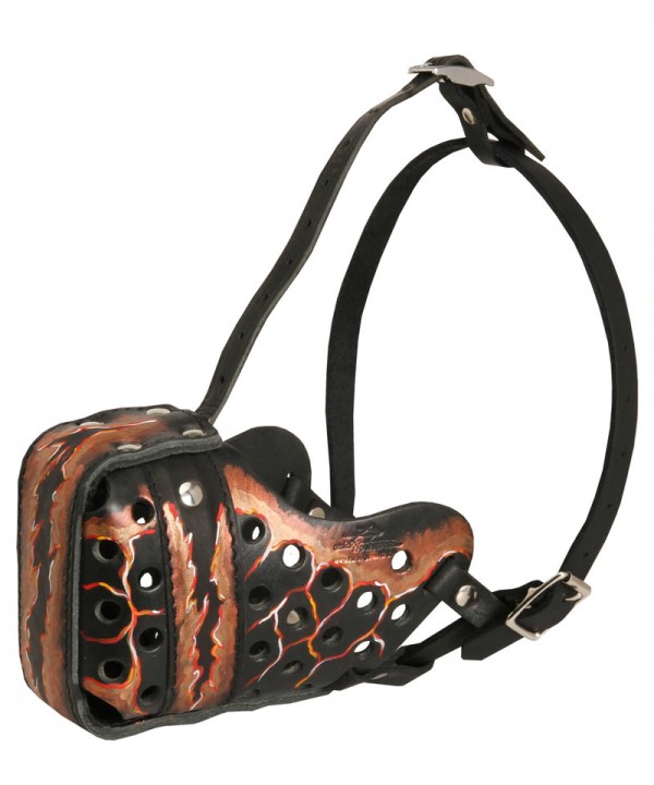 Magma Painted Leather Siberian Husky Muzzle